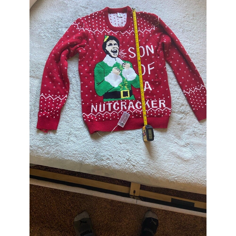 Buddy the Elf Ugly Christmas Son of a Nutcracker Crewneck Sweater Size Large